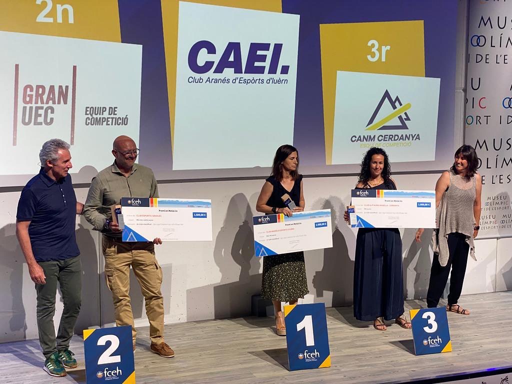 La setmana passada el nostre president va assistir a l’entrega de premis honorífics de la FCEH, on va recollir el premi de la 39ena Lliga Catalana U14/16 d’esquí alpí.
Com a club vam aconseguir la 2na posició 🎉 
Moltes felicitats a tots per fer-ho possible 💪🏼 la temporada vinent més i millor!